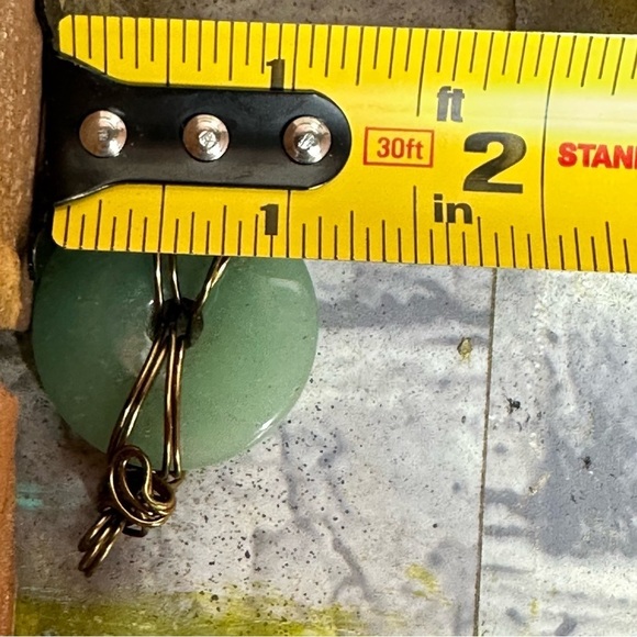 Elegant Gemstone Wire-Wrapped Green adventurine stone round 4271 y - Picture 5 of 10